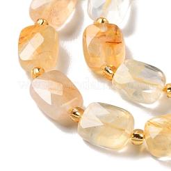Natural Yellow Hematoid Quartz/Golden Healer Quartz  Beads Strands&nbsp;G-H061-A06-01