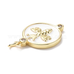 Eco-Friendly Brass Micro Pave Cubic Zirconia Pendants&nbsp;KK-F845-23G-01