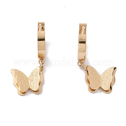 Ion Plating(IP) 304 Stainless Steel Textured Hoop Earrings&nbsp;EJEW-P191-29
