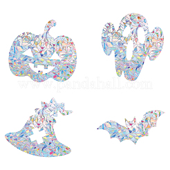 16Sheets 4 Style Waterproof PVC Colored Laser Stained Window Film Adhesive Stickers&nbsp;DIY-WH0256-059