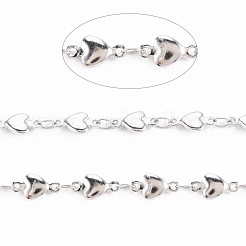 Non-Tarnish 201 Stainless Steel Heart & Oval Link Chains&nbsp;STAS-N092-108