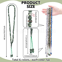 6Pcs 6 Colors Muslim Acrylic Round Prayer Beads Bracelets&nbsp;BJEW-PH0004-55