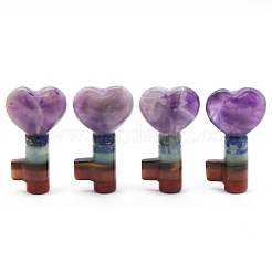 7 Chakra Natural Gemstone Heart Key Healing Stones&nbsp;G-PW0004-23