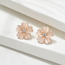Flower Alloy Cat Eye Pendant Necklaces & Stud Earrings Sets&nbsp;FS-WG11189-01