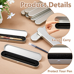 Tinplate Pen Storage Case with Lid&nbsp;CON-WH0089-292