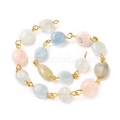 Handmade Natural Morganite Beaded Chains&nbsp;AJEW-JB00794-02
