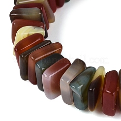 Natural Agate(Dyed & Heated) Square Heishi Beaded Stretch Bracelets for Unisex&nbsp;BJEW-Q101-04