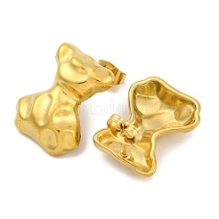 Bowknot Ion Plating(IP) 304 Stainless Steel Stud Earrings&nbsp;EJEW-H013-30G