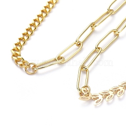 Brass Chain Necklaces Sets&nbsp;NJEW-JN02781