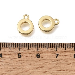 Brass Micro Pave Clear Cubic Zirconia Tube Bails&nbsp;KK-C255-27G