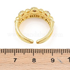 Brass Micro Pave Cubic Zirconia Cuff Rings for Women&nbsp;RJEW-Z113-47G