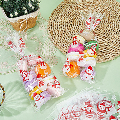 100Pcs Christmas Snowman Printed OPP Cellophane Candy Packaging Bags&nbsp;ABAG-GF0001-41B