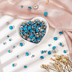 150 Sets 3 Style Plastic Imitation Turquoise Garment Rivets&nbsp;FIND-WR0007-54
