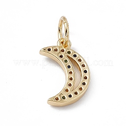 Rack Plating Brass Micro Pave Cubic Zirconia Charms&nbsp;KK-G451-24G