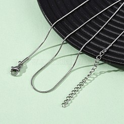 1MM 304 Stainless Steel Round Snake Chain Necklaces&nbsp;NJEW-T016-27P