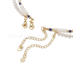 Natural White Jade & Crystal Beaded Necklaces&nbsp;NJEW-JN04137