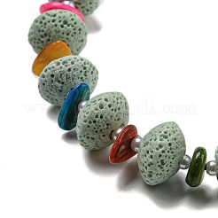 Dyed Lava Rock with Shells&nbsp;NJEW-Z031-01E