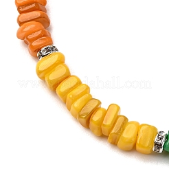 Dyed Natural Freshwater Shell Nuggets Beaded Chakra Anklets&nbsp;AJEW-AN00745