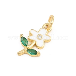 Brass Micro Pave Colorful Cubic Zirconia Pendants&nbsp;KK-E798-02C-G