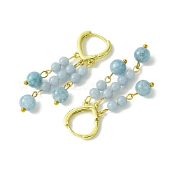 Natural Mixed Stone Hoop Earrings&nbsp;EJEW-JE06003
