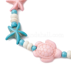 Synthetic Turquoise Beads Stretch Bracelets&nbsp;BJEW-JB12019-01