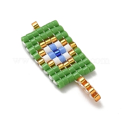 2Pcs 2 Styles Glass Seed Beaded Pendants&nbsp;PALLOY-MZ00910