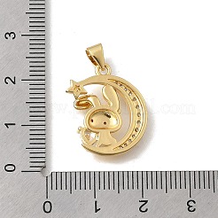 Brass Micro Pave Clear Cubic Zirconia Pendants&nbsp;KK-D431-055G