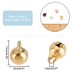 40Pcs 4 Colors Ion Plating(IP) 304 Stainless Steel Bell Charms&nbsp;STAS-DC0009-35