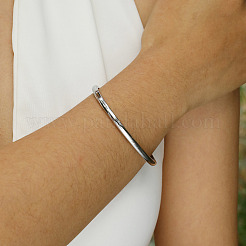 Non-Tarnish 304 Stainless Steel Smooth Hinged Bangles&nbsp;LS-BJEW-Q772-01P