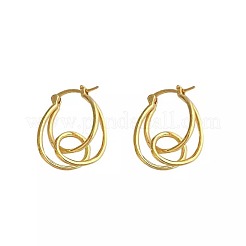Brass Intertwine Line Hoop Earrings&nbsp;FS-WG6BDC5-01