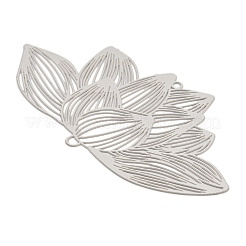 201 Stainless Steel Laser Cut Lotus Flower Links Connector Charms&nbsp;STAS-S147-06