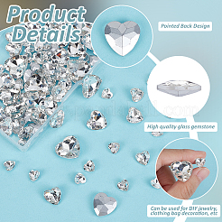 94Pcs 6 Styles Glass Rhinestone Cabochons&nbsp;FIND-FG0003-77B