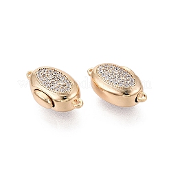 Brass Micro Pave Clear Cubic Zirconia Box Clasps&nbsp;KK-Q074-06G
