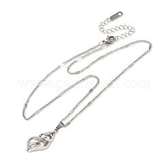 Ocean 304 Stainless Steel Conch Shape Pendant Necklaces for Women&nbsp;NJEW-F373-01P