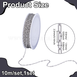 10M 304 Stainless Steel Paperclip Chains&nbsp;CHS-UN0001-33