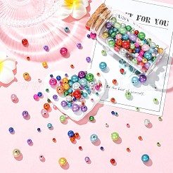 350Pcs 4 Styles Laser Opaque Acrylic Beads&nbsp;OACR-CJ0002-22