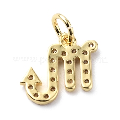 Brass Micro Pave Cubic Zirconia Charms&nbsp;ZIRC-F131-16G-02