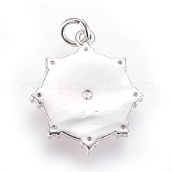 Brass Micro Pave Cubic Zirconia Pendants&nbsp;ZIRC-G150-10P