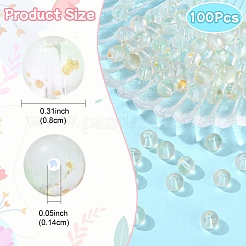 100Pcs Frosted Baking Paint Glass Beads&nbsp;DGLA-YW0001-36B