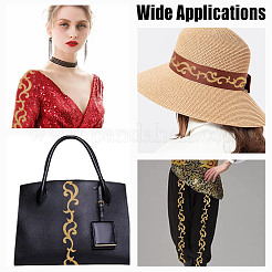 Ethnic Style Iron on/Sew on Polyester Metallic Embroidery Flower Ribbon&nbsp;SRIB-WH0011-204B