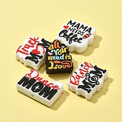 5Pcs 5 Styles Mother's Day Silicone Beads&nbsp;SIL-FS0001-05