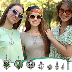DIY Alloy Locket Pendant Necklaces Making Kit&nbsp;DIY-PH0034-60