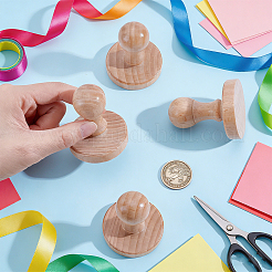 Blank Round Wood Stamps with Handle&nbsp;AJEW-WH0880-70