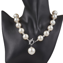 Imitation White Pearl Acrylic Beaded Necklaces&nbsp;NJEW-JN05122-01