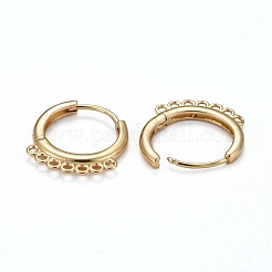 Brass Huggie Hoop Earring Findings&nbsp;KK-H741-03G