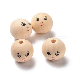 Printed Wood European Beads&nbsp;WOOD-C001-03B-03