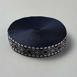 Rhombus Vintage Jacquard Polyester Ribbon&nbsp;OCOR-WH0105-182A-01