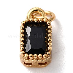Real 18K Gold Plated Brass Inlaid Cubic Zirconia Charms&nbsp;X-ZIRC-L100-075G-07