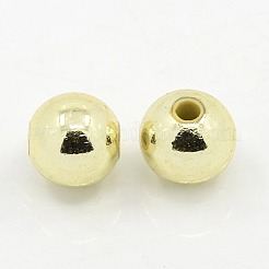 Plating Plastic Acrylic Round Beads&nbsp;PACR-L003-6mm-LG
