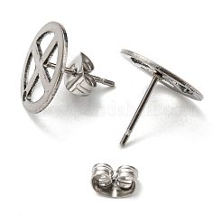 Non-Tarnish 201 Stainless Steel Stud Earring Findings&nbsp;STAS-D045-20P